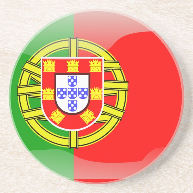 Dessous De Verre En Grès Drapeau brillant du Portugal (Devant)