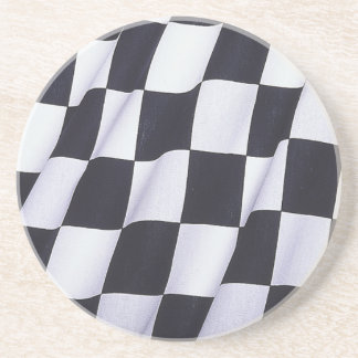 Dessous De Verre En Grès Drapeau Checkered