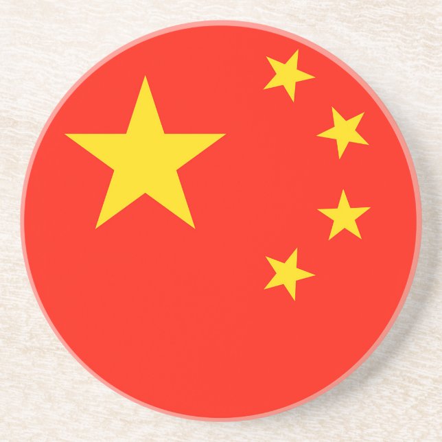 Dessous De Verre En Grès Drapeau Chine - Haute qualité (Devant)