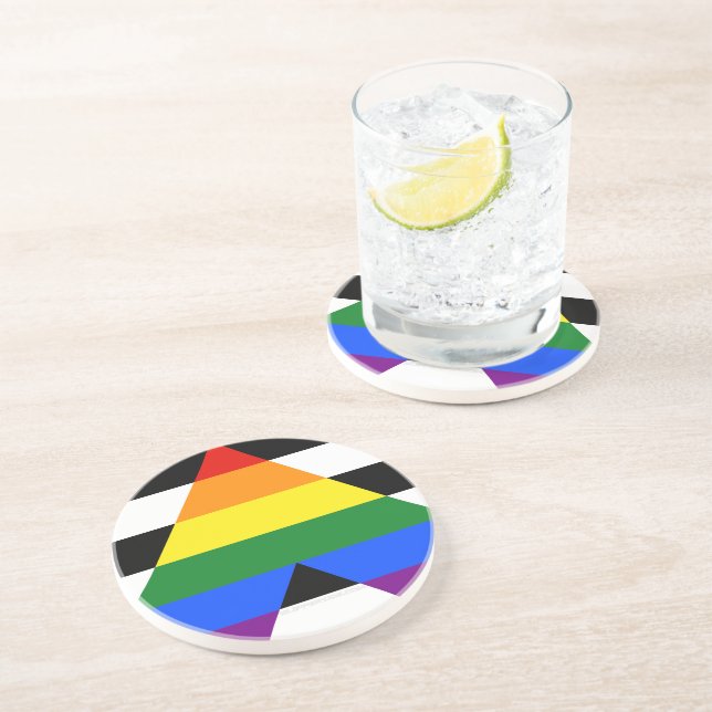 Dessous De Verre En Grès Drapeau d'allié straight de SlipperyJoe lisse arc- (Côté)