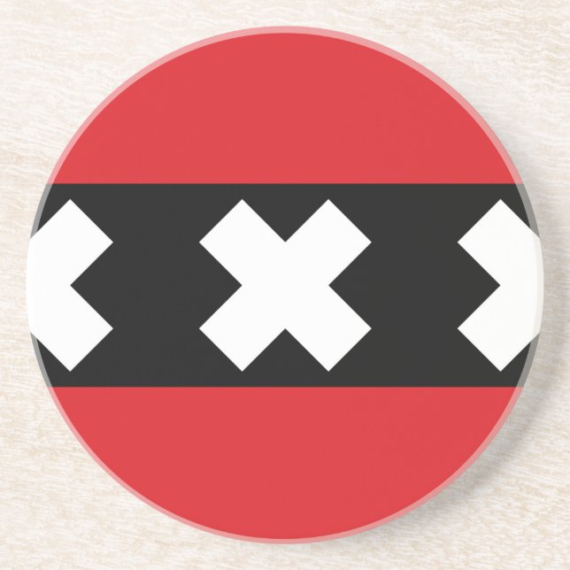 Dessous De Verre En Grès Drapeau d'Amsterdam (Devant)