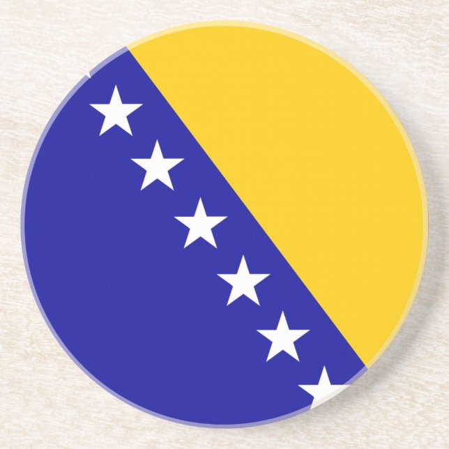 Dessous De Verre En Grès Drapeau de Bosnie-Herzégovine (Devant)
