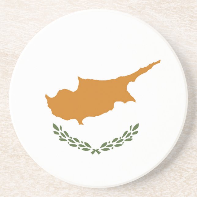 Dessous De Verre En Grès Drapeau de Chypre (Devant)