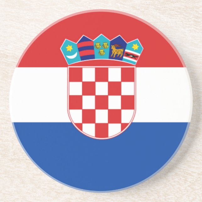 Dessous De Verre En Grès Drapeau de Croatie (Devant)