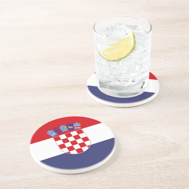 Dessous De Verre En Grès Drapeau de Croatie (Côté)