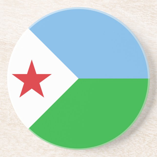 Dessous De Verre En Grès Drapeau de Djibouti (Devant)