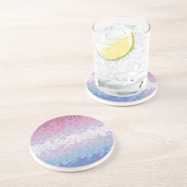 Dessous De Verre En Grès Drapeau de fierté bigender tripant ondoyant funky  (Côté)