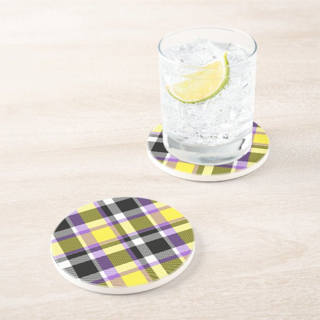 Dessous De Verre En Grès Drapeau de fierté éclectique boho non binaire à ca (Côté)