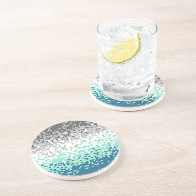 Dessous De Verre En Grès Drapeau de fierté frayromantique abstrait pixelisé (Côté)