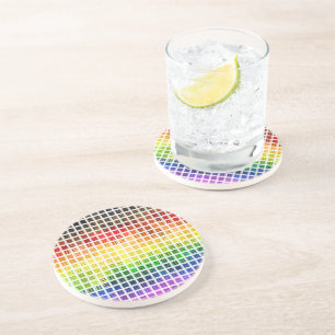 Dessous De Verre En Grès Drapeau de fierté gay arc-en-ciel coloré à carreau