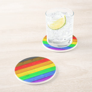 Dessous De Verre En Grès Drapeau de fierté gay inclusif SlipperyJoe's en bo