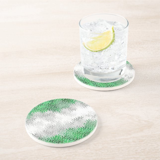 Dessous De Verre En Grès Drapeau de fierté grisromantique abstrait ondulé t (Côté)