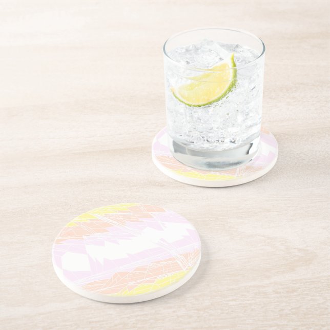 Dessous De Verre En Grès Drapeau de fierté pangender abstrait géométrique G (Côté)