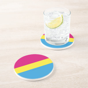 Dessous De Verre En Grès Drapeau de fierté pansexuelle de SlipperyJoe aveug