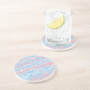 Dessous De Verre En Grès Drapeau de fierté trans Trippsy Boho Groovy Bandes