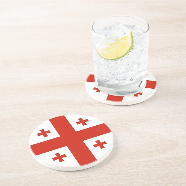 Dessous De Verre En Grès Drapeau de Géorgie (Côté)