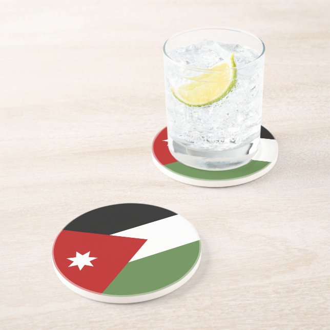 Dessous De Verre En Grès Drapeau de Jordanie (Côté)
