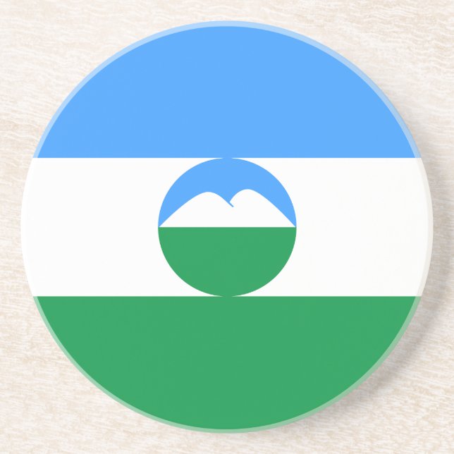Dessous De Verre En Grès Drapeau de Kabardino-Balkarie (Devant)