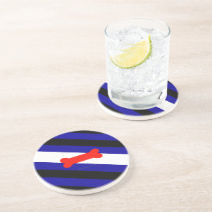 Dessous De Verre En Grès Drapeau de la fierté de jeu de chiots de SlipperyJ