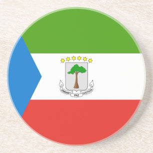 Dessous De Verre En Grès Drapeau de la Guinée équatoriale