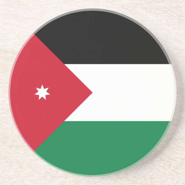 Dessous De Verre En Grès Drapeau de la Jordanie (Devant)