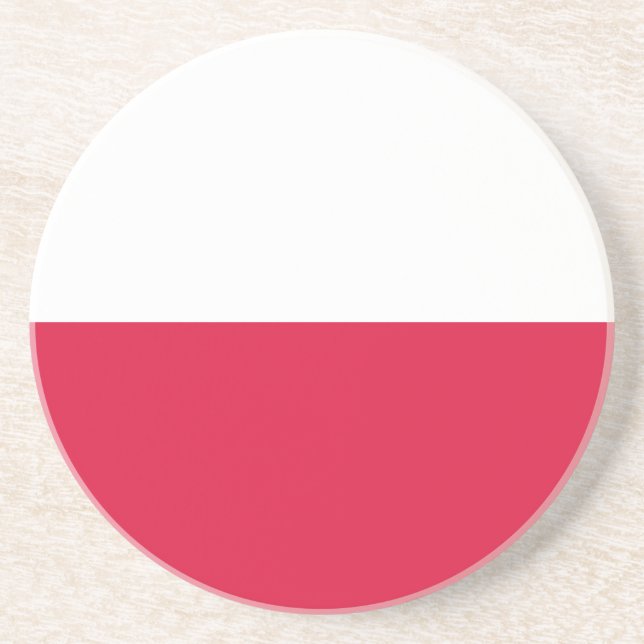 Dessous De Verre En Grès Drapeau de la Pologne (Devant)