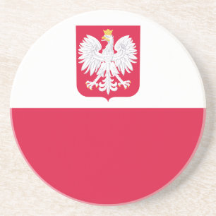 Dessous De Verre En Grès Drapeau de la Pologne