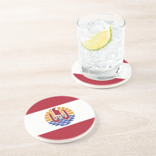 Dessous De Verre En Grès Drapeau de la Polynésie française