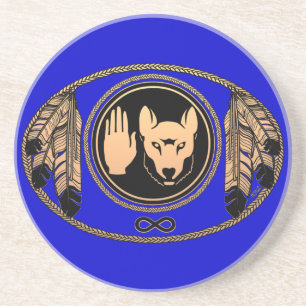 Dessous De Verre En Grès Drapeau de la rébellion des Premières nations Meti