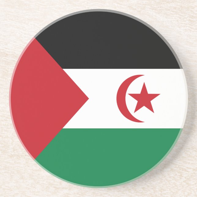 Dessous De Verre En Grès Drapeau de la République arabe sahraouie démocrati (Devant)