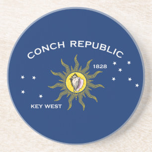 Dessous De Verre En Grès Drapeau de la République de Conch, Drapeau de Key 