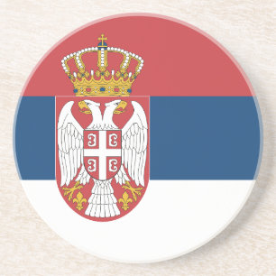 Dessous De Verre En Grès Drapeau de la Serbie