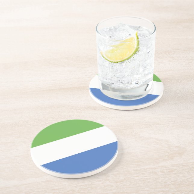Dessous De Verre En Grès drapeau de la Sierra Leone (Côté)