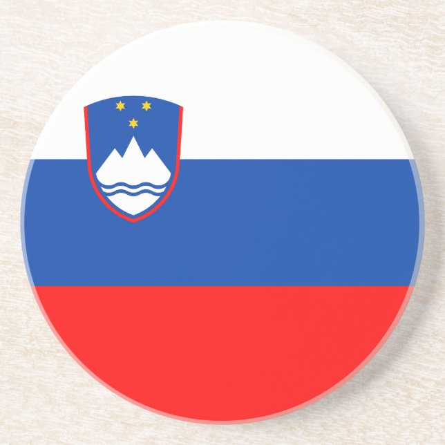Dessous De Verre En Grès Drapeau de la Slovénie (Devant)