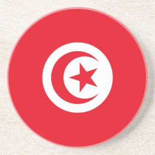Dessous De Verre En Grès Drapeau de la Tunisie