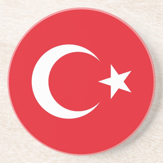 Dessous De Verre En Grès Drapeau de la Turquie (Devant)