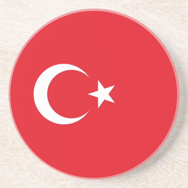 Dessous De Verre En Grès Drapeau de la Turquie (Devant)