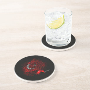 Dessous De Verre En Grès Drapeau de la Turquie
