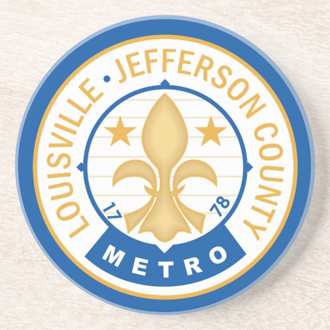 Dessous De Verre En Grès Drapeau de la ville de Louisville (Devant)
