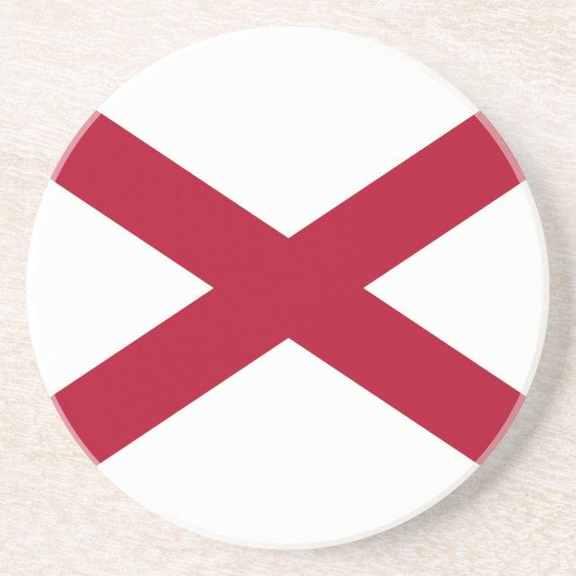 Dessous De Verre En Grès Drapeau de l'Alabama (Devant)
