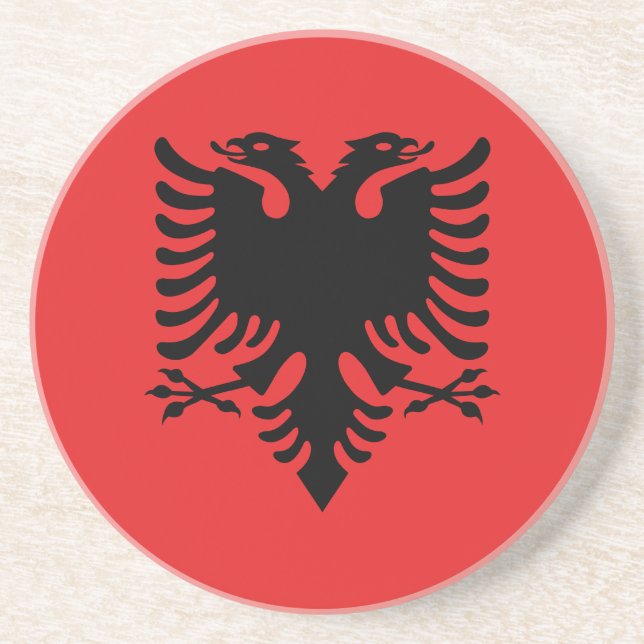 Dessous De Verre En Grès Drapeau de l'Albanie (Devant)