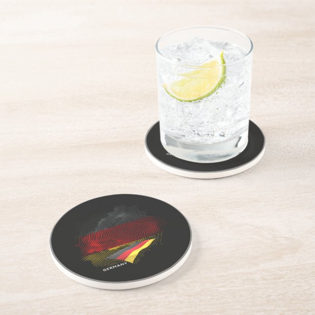 Dessous De Verre En Grès Drapeau de l'Allemagne (Côté)
