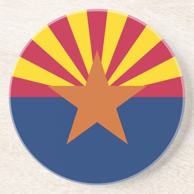 Dessous De Verre En Grès Drapeau de l'Arizona, Américain L'État du cuivre (Devant)