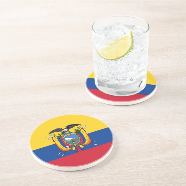 Dessous De Verre En Grès Drapeau de l'Équateur (Côté)