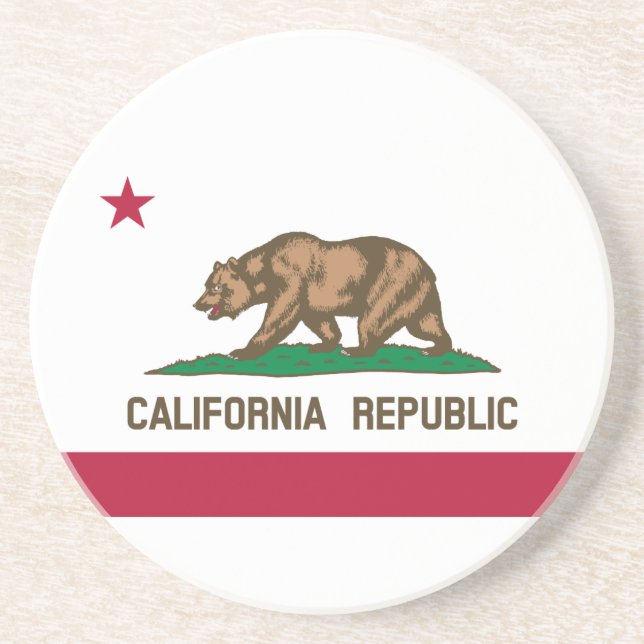 Dessous De Verre En Grès Drapeau de l'État de la République de Californie (Devant)