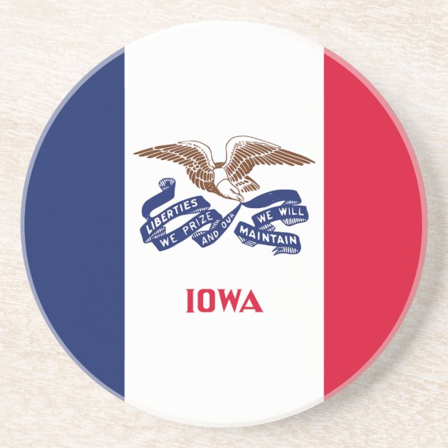 Dessous De Verre En Grès Drapeau de l'État de l'Iowa (Devant)