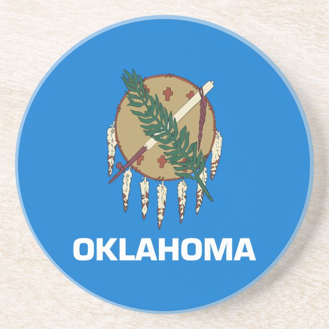 Dessous De Verre En Grès Drapeau de l'État de l'Oklahoma (Devant)