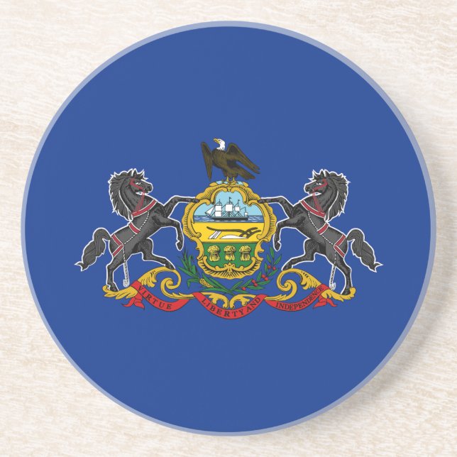 Dessous De Verre En Grès Drapeau de l'État de Pennsylvanie (Devant)