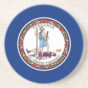 Dessous De Verre En Grès Drapeau de l'État de Virginie