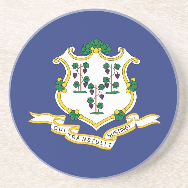 Dessous De Verre En Grès Drapeau de l'État du Connecticut (Devant)